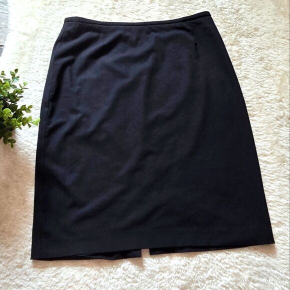 Armani Collezioni Black Wool-Blend Straight Skirt, Size 14 - Picture 1 of 9